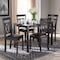 Baxton Studio Rosie Modern Dark Brown Faux Leather Upholstered 5-Piece Dining Set 142-8032-8026 - alternate 2